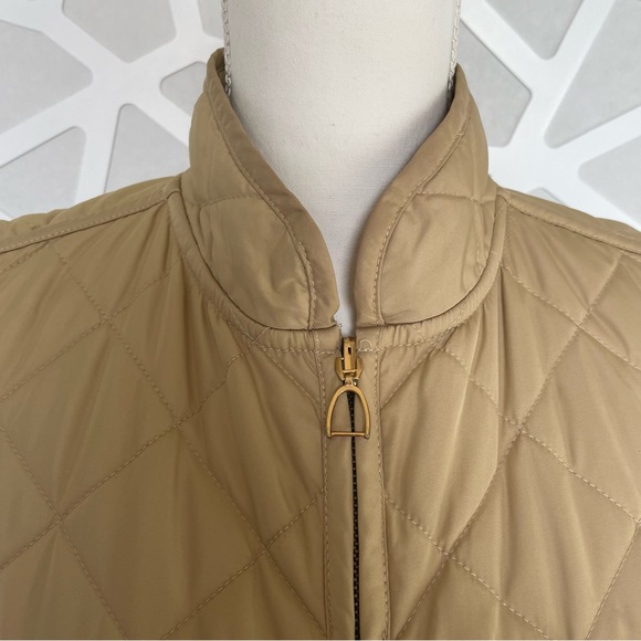 Vintage Women's Equestrian Themed Light Puffer Vest Tan Size L Large VGUC - Picture 13 of 14